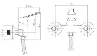 Смеситель для душа BOOU B8255-4 хром